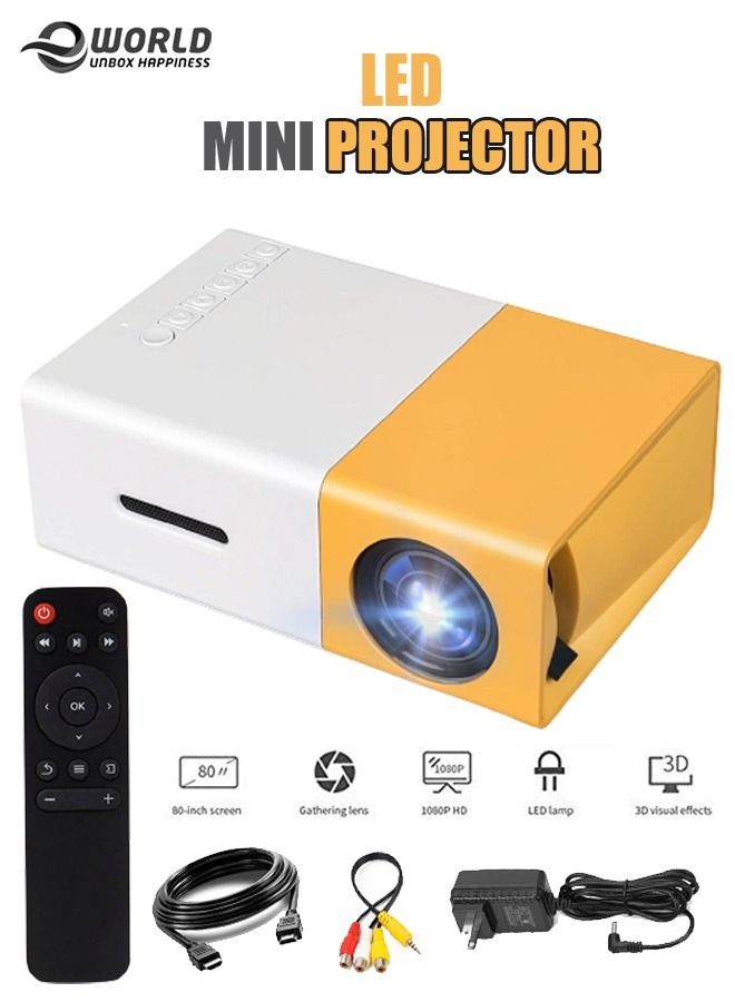 Eworld 1080p HD USB HDMI Input Portable Mini LED Projector for Kids Indoor and Outdoor - Image 2
